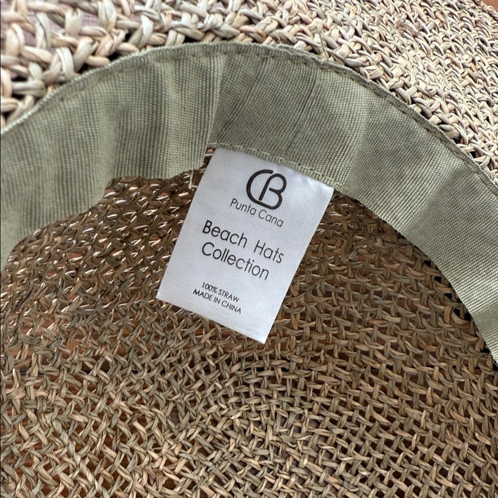 BUNDLE of 2 Straw Sun Hats with Floral Accent and Punta Cana - Picture 3 of 10